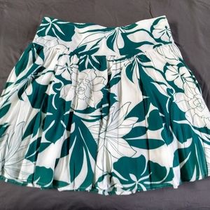Roxy Skirt in Teal and White Tropical Print Size 7